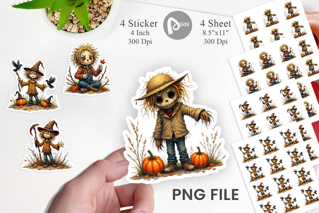 Grumpy Scarecrow Sticker Sublimation artnoy 
