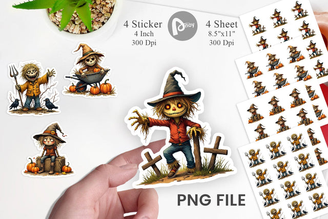 Grumpy Scarecrow Sticker Sublimation artnoy 