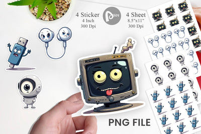 Grumpy Tech Gadgets Sticker Sublimation artnoy 
