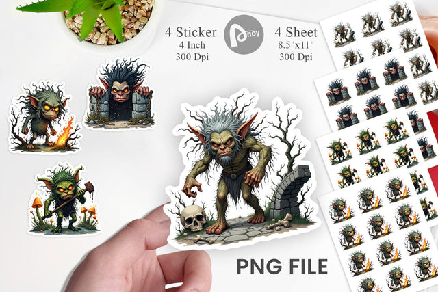 Grumpy Troll Sticker Sublimation artnoy 