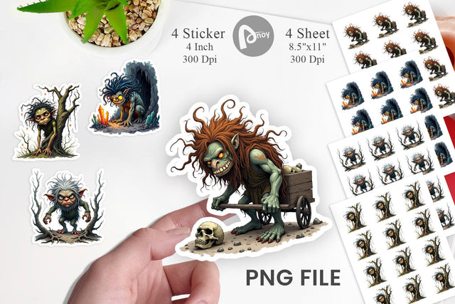 Grumpy Troll Sticker Sublimation artnoy 