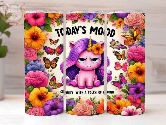 Grumpy Unicorn 20oz Tumbler Png, Straight & Tapered Tumbler Png, Funny Unicorn Tumbler Png, Digital Download PNG Sublimation Lara' s Designs 