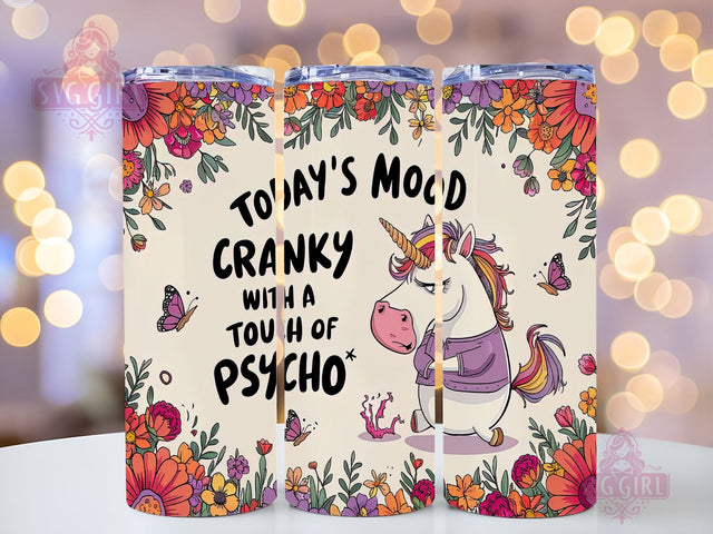 Grumpy Unicorn 20oz Tumbler Wrap Sublimation Design, Straight Tapered Tumbler Wrap, Funny Unicorn Tumbler Png, Instant Digital Download Sublimation SvggirlplusArt 