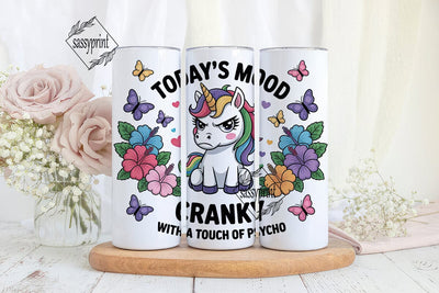 Grumpy Unicorn 20oz Tumbler Wrap Sublimation sassyprint 