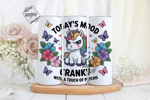 Grumpy Unicorn 20oz Tumbler Wrap Sublimation sassyprint 