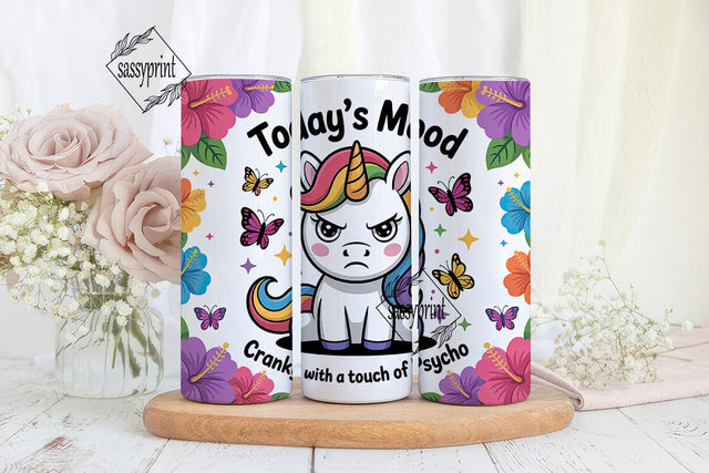 Grumpy Unicorn 20oz Tumbler Wrap Sublimation sassyprint 