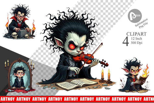 Grumpy Vampire Clipart Sublimation artnoy 