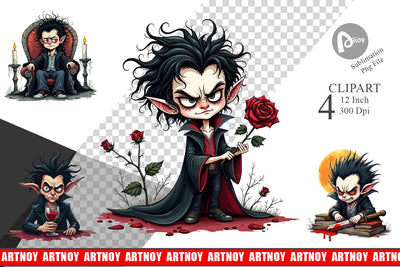 Grumpy Vampire Clipart Sublimation artnoy 