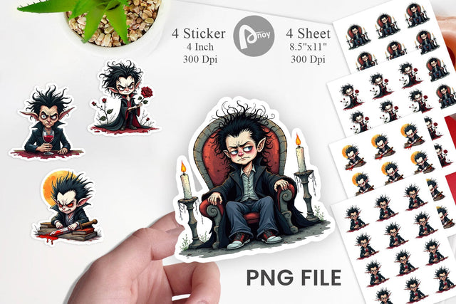 Grumpy Vampire Sticker Sublimation artnoy 