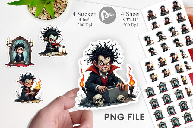 Grumpy Vampire Sticker Sublimation artnoy 