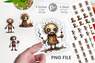 Grumpy Voodoo Doll Sticker Sublimation artnoy 