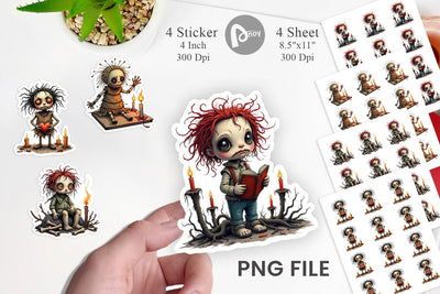 Grumpy Voodoo Doll Sticker Sublimation artnoy 