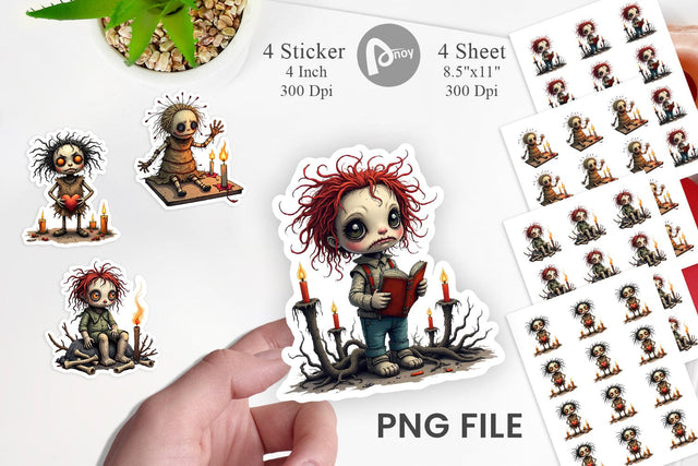 Grumpy Voodoo Doll Sticker Sublimation artnoy 