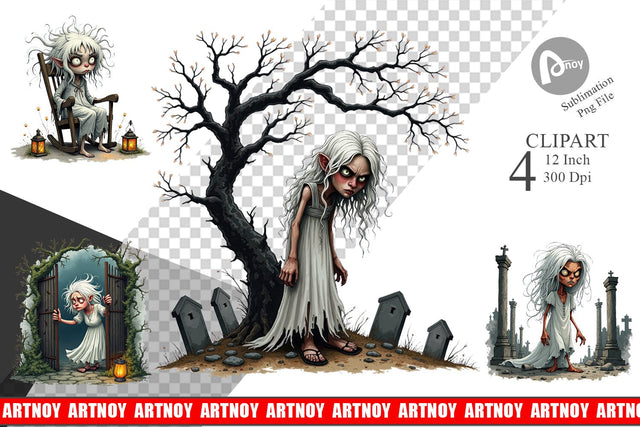 Grumpy White Lady Clipart Sublimation artnoy 