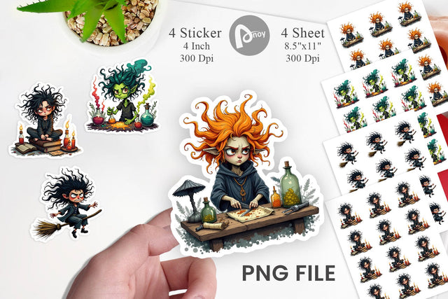 Grumpy Witch Sticker Sublimation artnoy 