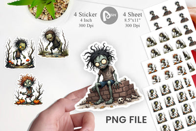Grumpy Zombie Sticker Sublimation artnoy 