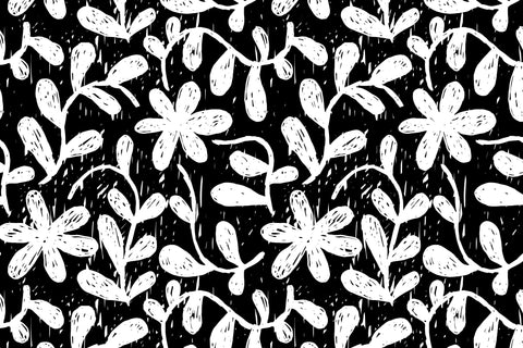 Grunge Chamomile Seamless Pattern Digital Pattern Rin Green 