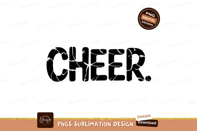 Grunge Cheer Typography Graphic Black Ink Sublimation Designangry 
