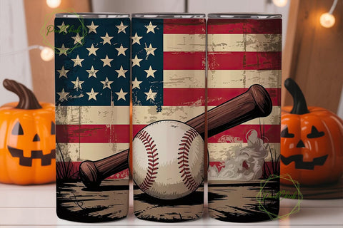 Grunge Flag Baseball 20oz Tumbler Wrap Sublimation PixelChick 