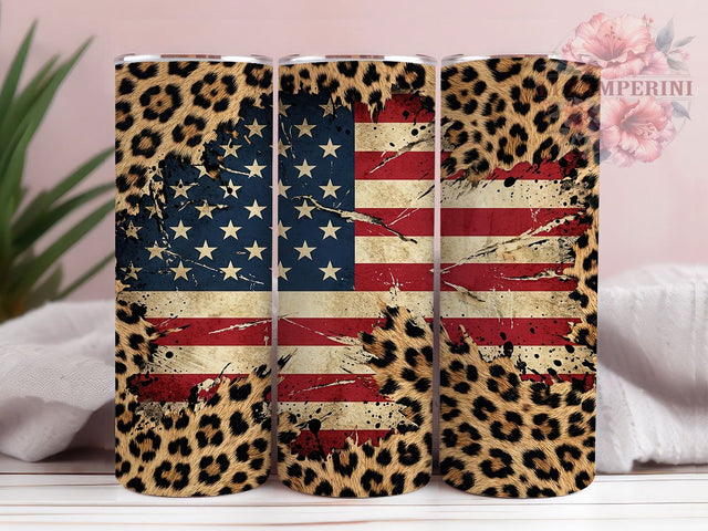 Grunge USA Leopard Flag 20oz Tumbler, Grunge USA, USA Leopard Flag, Leopard Flag Tumbler, Patriotic Leopard, Grunge Flag, 20oz Tumbler, Tumbler Wrap Sublimation Li Zamperini 
