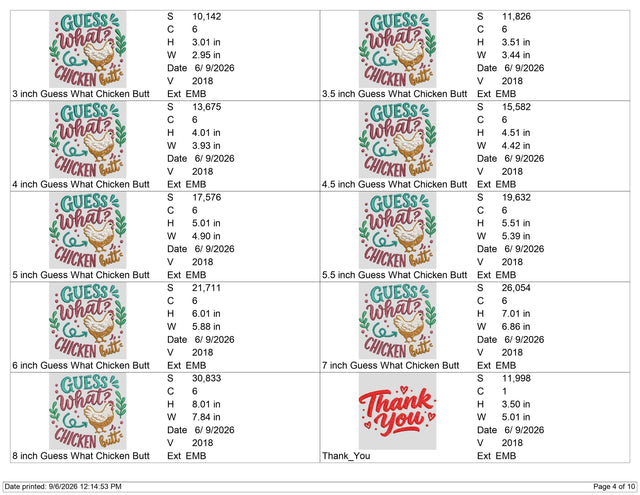 Guess What Chicken Butt Embroidery Design – Funny Chicken Farmhouse Machine Embroidery File Embroidery/Applique DESIGNS PatternFeed8 