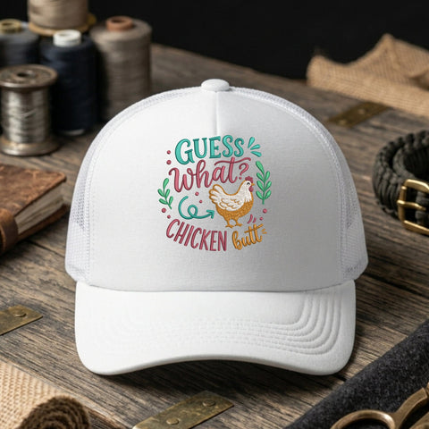 Guess What Chicken Butt Embroidery Design – Funny Chicken Farmhouse Machine Embroidery File Embroidery/Applique DESIGNS PatternFeed8 