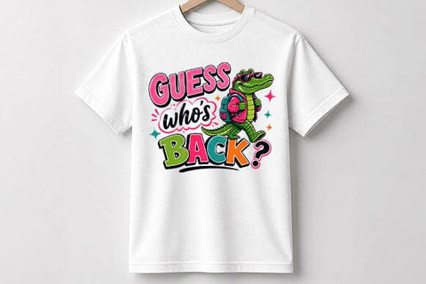 Guess Who's Back Alligator PNG | Back to School Sublimation Design SVG BillahCrafts 