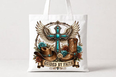 Guided By Faith Western Cross PNG | Christian Sublimation PNG SVG BillahCrafts 