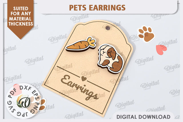 Guinea Pig Earrings Laser Cut. Pets Earrings SVG SVG Evgenyia Guschina 