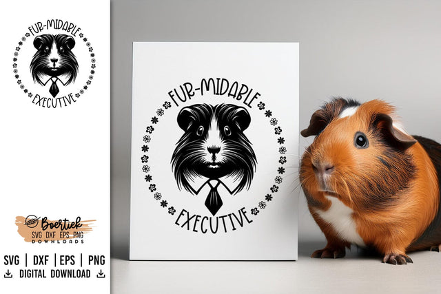 Guinea pig, fur-midable executive, SVG file SVG Boertiek 