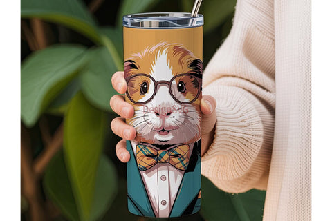 Guinea Pig Professor 20oz Tumbler Wrap Sublimation DesignSVG 