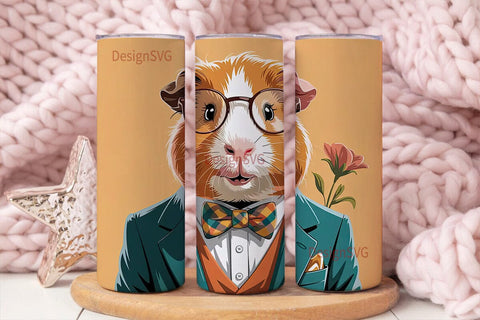 Guinea Pig Professor 20oz Tumbler Wrap Sublimation DesignSVG 