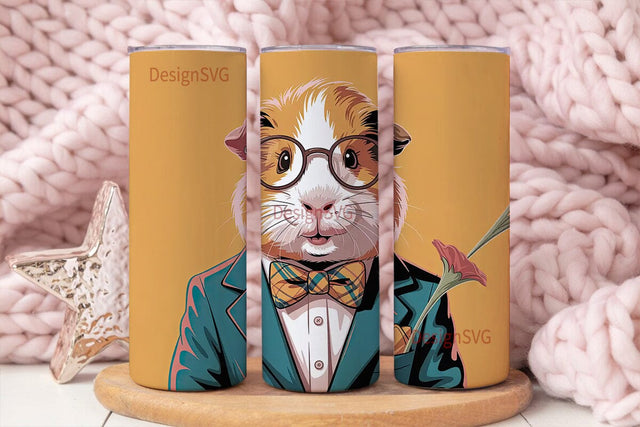 Guinea Pig Professor 20oz Tumbler Wrap Sublimation DesignSVG 