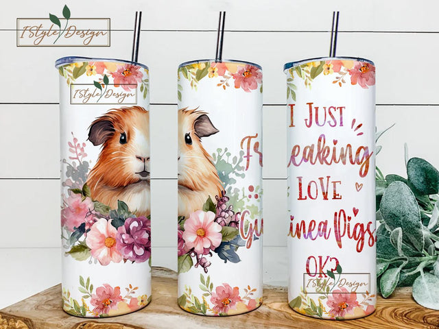 Guinea Pigs Tumbler Cup Gifts For Women - Birthday Christmas Gifts For Guinea Pig Lovers - Guinea Pig Skinny Tumbler Wrap, 20oz Tumbler Sublimation Design Sublimation iStyleDesign 