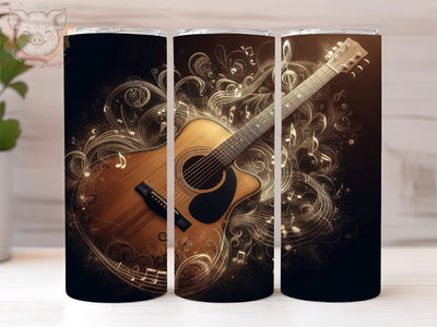 Guitar 20oz Tumbler Png, Straight & Tapered Tumbler Png, Musician Tumbler Png, Digital Download PNG Sublimation Lara' s Designs 