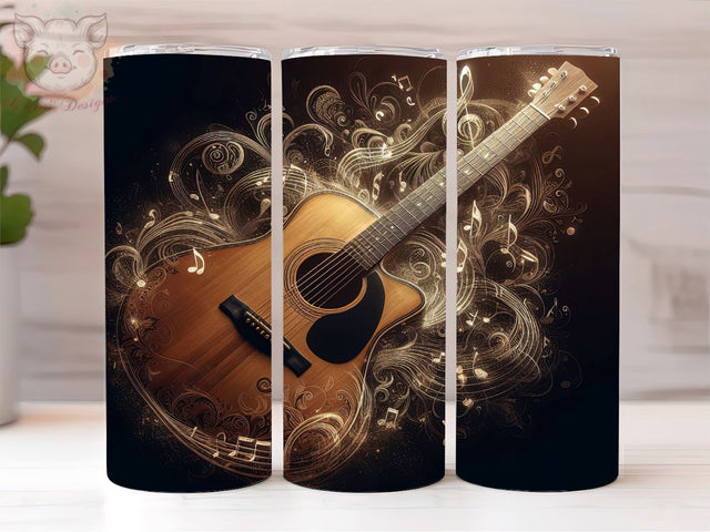 Guitar 20oz Tumbler Png, Straight & Tapered Tumbler Png, Musician Tumbler Png, Digital Download PNG Sublimation Lara' s Designs 