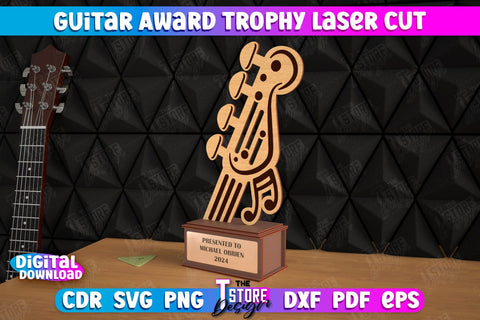 Guitar Award Trophy Bundle | Personalized Reward | Musician Gift Idea | CNC Files SVG The T Store Design 