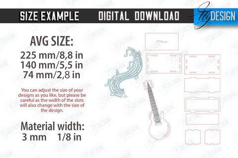 Guitar Award Trophy Laser Cut Bundle, Personalized Reward, Musician Gift Idea SVG Fly Design 