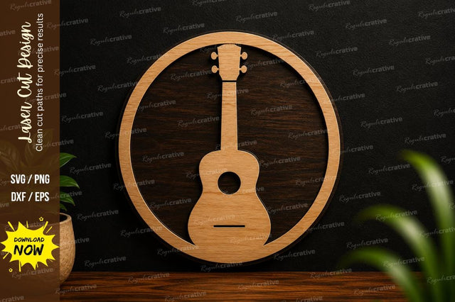 Guitar Circle Ornament Laser Cut SVG Design SVG Regulrcrative 
