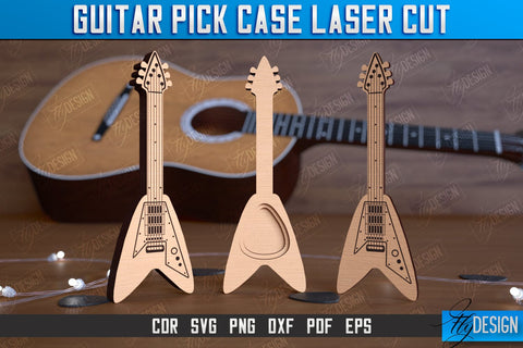 Guitar Pick Case Bundle | Picks Holder | Pick Box | Music Accessories | Gift for Guitarist | CNC Files SVG Fly Design 
