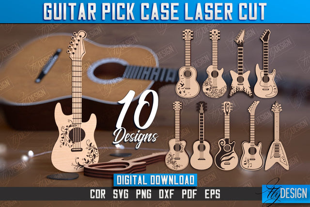 Guitar Pick Case Bundle | Picks Holder | Pick Box | Music Accessories | Gift for Guitarist | CNC Files SVG Fly Design 