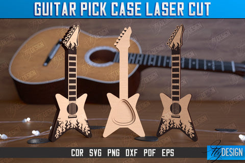Guitar Pick Case Bundle | Picks Holder | Pick Box | Music Accessories | Gift for Guitarist | CNC Files SVG Fly Design 
