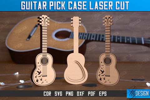 Guitar Pick Case Bundle | Picks Holder | Pick Box | Music Accessories | Gift for Guitarist | CNC Files SVG Fly Design 