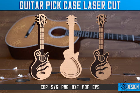 Guitar Pick Case Bundle | Picks Holder | Pick Box | Music Accessories | Gift for Guitarist | CNC Files SVG Fly Design 