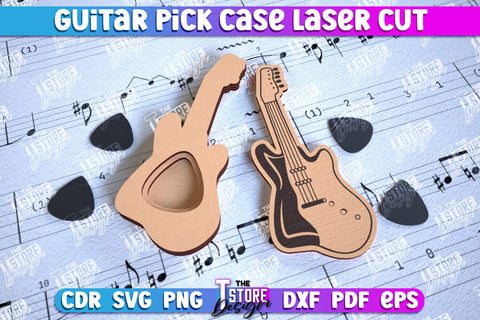 Guitar Pick Case Bundle | Picks Holder | Pick Box | Music Accessories | Gift for Guitarist | CNC Files SVG The T Store Design 