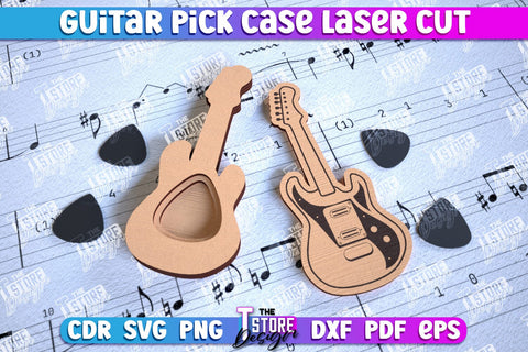 Guitar Pick Case Bundle | Picks Holder | Pick Box | Music Accessories | Gift for Guitarist | CNC Files SVG The T Store Design 