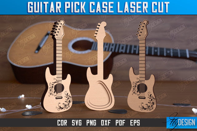 Guitar Pick Case | Picks Holder | Pick Box | Music Accessories | Gift for Guitarist | CNC File SVG Fly Design 