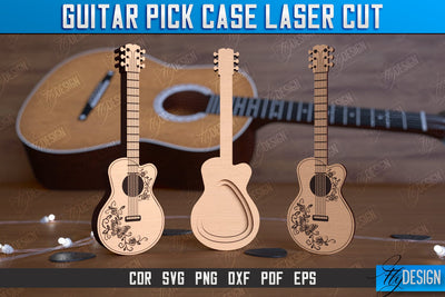 Guitar Pick Case | Picks Holder | Pick Box | Music Accessories | Gift for Guitarist | CNC File SVG Fly Design 