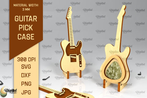 Guitar Pick Holders Laser Cut Bundle. Guitar Pick Cases SVG SVG Evgenyia Guschina 