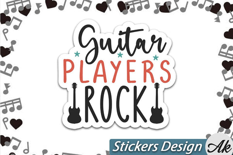 Guitar players rock Stickers Design SVG akazaddesign 